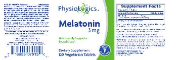 PhysioLogics Melatonin 3 mg - supplement
