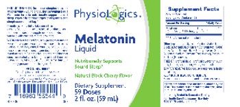 PhysioLogics Melatonin Liquid Natural Black Cherry Flavor - supplement
