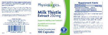 PhysioLogics Milk Thistle Extract 250 mg - herbal supplement