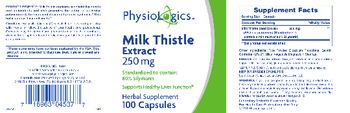 PhysioLogics Milk Thistle Extract 250 mg - herbal supplement