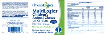 PhysioLogics MultiLogics Children's Animal Chews With Calcium Delicious Berry Flavor - supplement