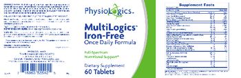 PhysioLogics MultiLogics Iron-Free Once Daily Formula - supplement