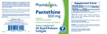 PhysioLogics Pantethine 300 mg - supplement