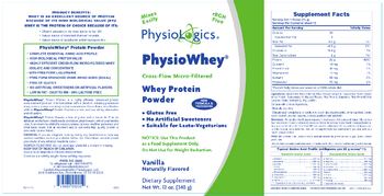 PhysioLogics PhysioWhey Vanilla - supplement