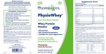 PhysioLogics PhysioWhey Whey Protein Powder Chocolate - supplement