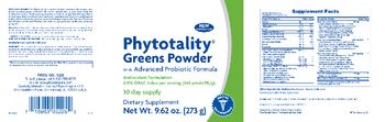 PhysioLogics Phytotality Greens Powder With Advanced Probiotic Formula - supplement