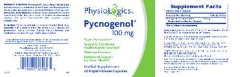 PhysioLogics Pycnogenol 100 mg - herbal supplement