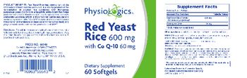 PhysioLogics Red Yeast Rice 600 mg With Co Q-10 60 mg - supplement