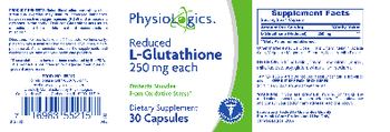 PhysioLogics Reduced L-Glutathione 250 mg - supplement
