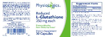 PhysioLogics Reduced L-Glutathione 250 mg - supplement