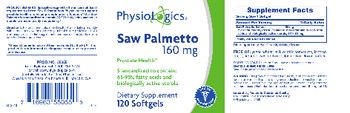 PhysioLogics Saw Palmetto 160 mg - supplement