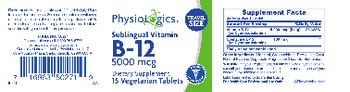 PhysioLogics Sublingual Vitamin B-12 5000 mcg - supplement