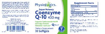 PhysioLogics Super Potency Coenzyme Q-10 400 mg - supplement