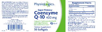 PhysioLogics Super Potency Coenzyme Q-10 400 mg - supplement