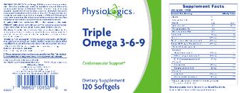 PhysioLogics Triple Omega 3-6-9 - supplement