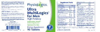 PhysioLogics Ultra MultiLogics For Men - multivitamin mineral herb supplementoptimized for men