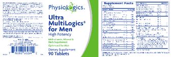 PhysioLogics Ultra MultiLogics For Men - multivitamin mineral herb supplement