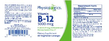 PhysioLogics Vitamin B-12 5000 mcg - supplement