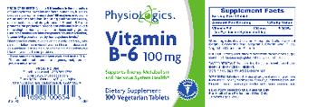 PhysioLogics Vitamin B-6 100 mg - supplement