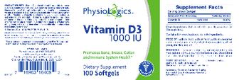 PhysioLogics Vitamin D3 1000 IU - supplement