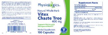 PhysioLogics Vitex Chaste Tree 400 mg - herbal supplement