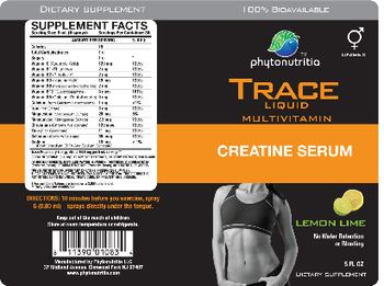 Phytonutritia Trace Liquid Multivitamin Creatine Serum Lemon Lime - supplement