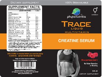 Phytonutritia Trace Liquid Multivitamin Creatine Serum Raspberry - supplement