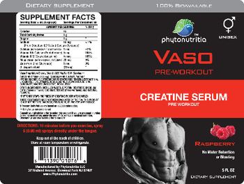 Phytonutritia Vaso Pre-Workout Creatine Serum Raspberry - supplement