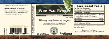 PhytoPharmica Wild Yam Extract - supplement to support a healthy metabolism