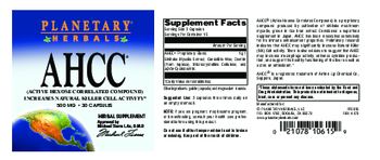 Planetary Herbals AHCC 500 mg - herbal supplement