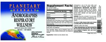Planetary Herbals Andrographis Respiratory Wellness - herbal supplement