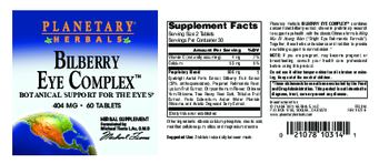 Planetary Herbals Bilberry Eye Complex - herbal supplement