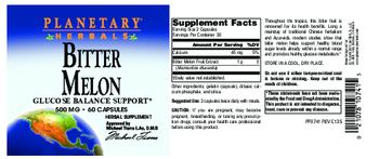Planetary Herbals Bitter Melon 500 mg - herbal supplement