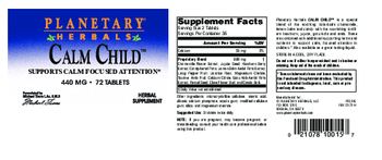 Planetary Herbals Calm Child 440 mg - herbal supplement