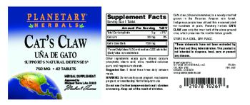 Planetary Herbals Cat's Claw 750 mg - herbal supplement