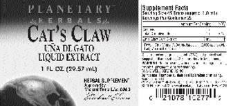 Planetary Herbals Cat's Claw Liquid Extract - herbal supplement