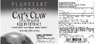 Planetary Herbals Cat's Claw Liquid Extract - herbal supplement