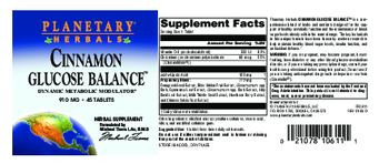 Planetary Herbals Cinnamon Glucose Balance 910 mg - herbal supplement
