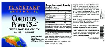 Planetary Herbals Cordyceps Power CS-4 - herbal supplement