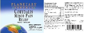 Planetary Herbals Corydalis Minor Pain Relief - herbal supplement