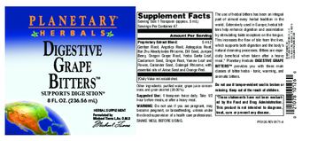 Planetary Herbals Digestive Grape Bitters - herbal supplement