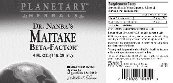 Planetary Herbals Dr. Nanba's Maitake Beta-Factor - herbal supplement