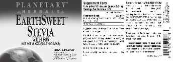 Planetary Herbals EarthSweet Stevia With FOS - herbal supplement