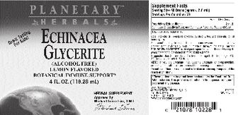 Planetary Herbals Echinacea Glycerite Lemon Flavored - herbal supplement