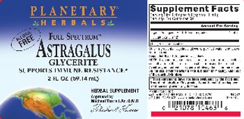 Planetary Herbals Full Spectrum Astragalus Glycerite - herbal supplement