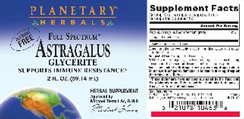 Planetary Herbals Full Spectrum Astragalus Glycerite - herbal supplement