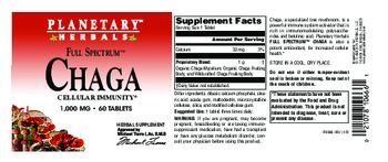 Planetary Herbals Full Spectrum Chaga 1,000 mg - herbal supplement