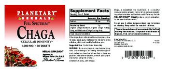Planetary Herbals Full Spectrum Chaga 1,000 mg - herbal supplement