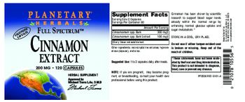 Planetary Herbals Full Spectrum Cinnamon Extract 200 mg - herbal supplement