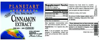 Planetary Herbals Full Spectrum Cinnamon Extract 200 mg - herbal supplement